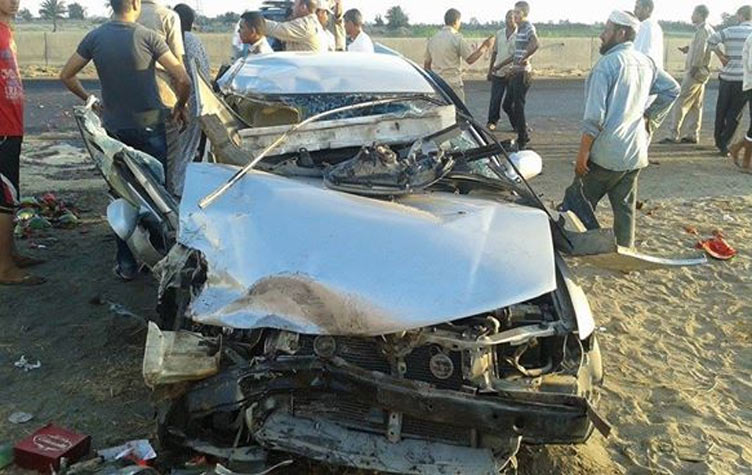  إصابة 4 فى حادث تصادم سيارتين بكفر الشيخ 